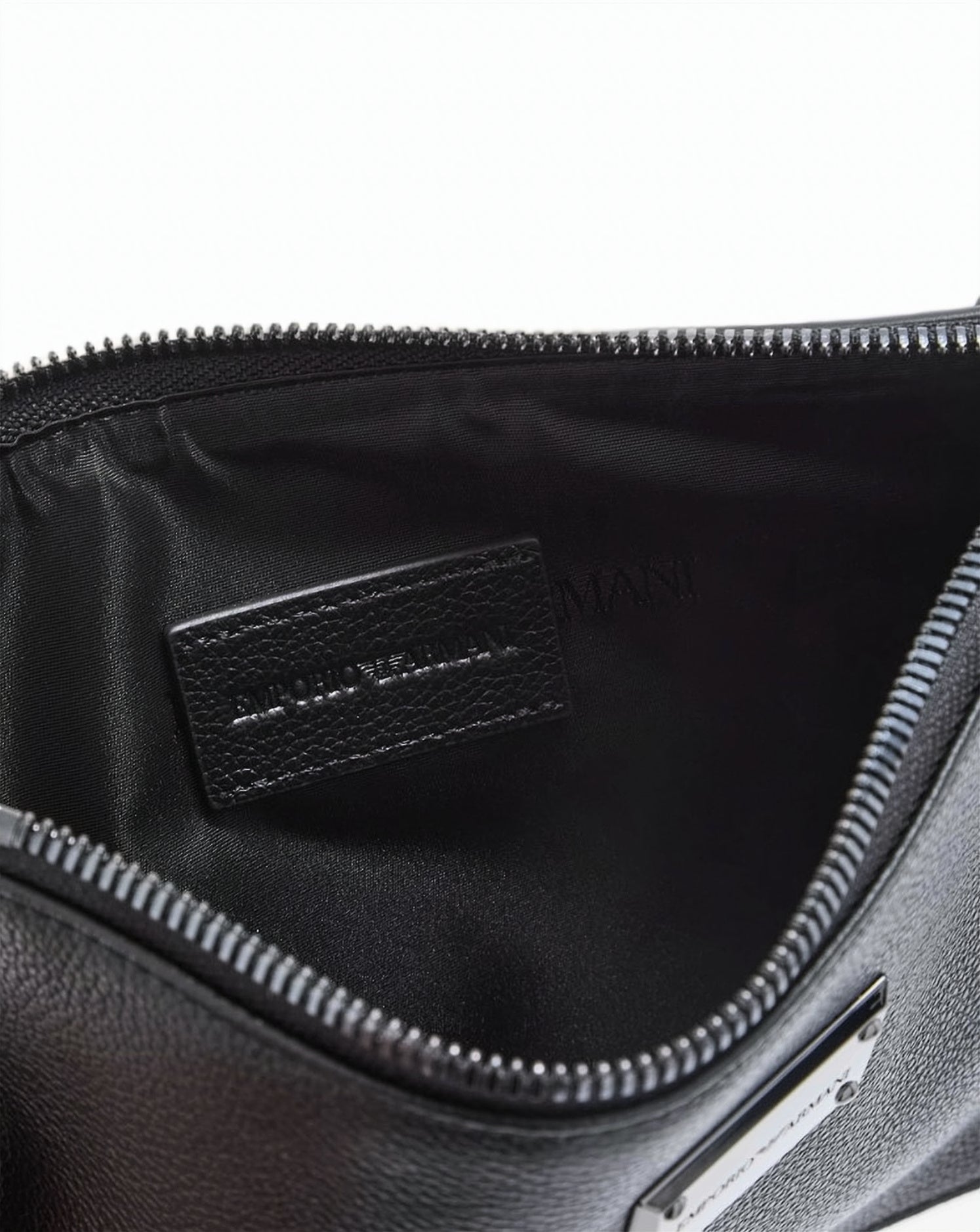 Tumbled Leather Zip Closure Pouch Bag