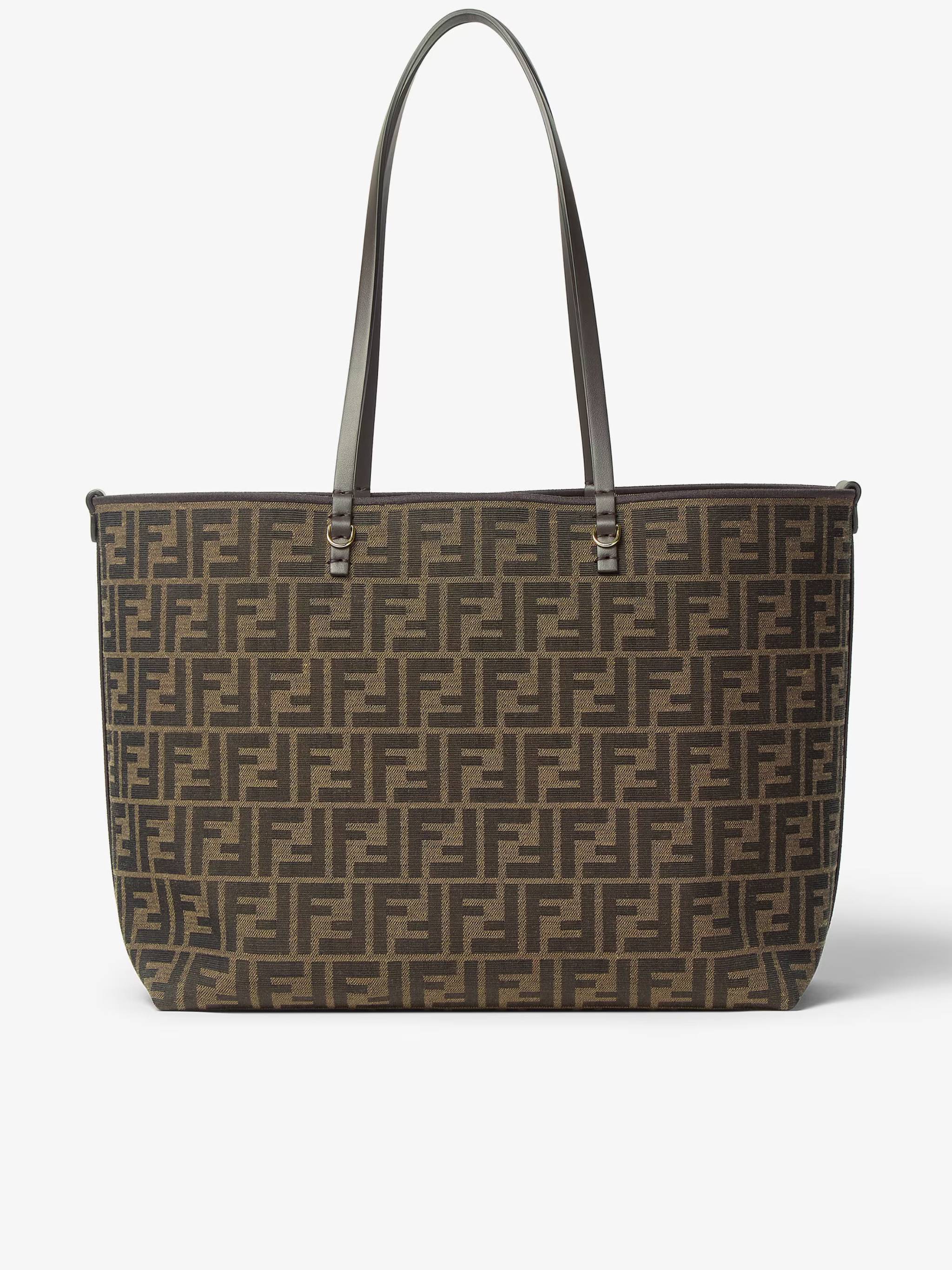 Monogram Tote Bag with Structured Form and Zip Pocket