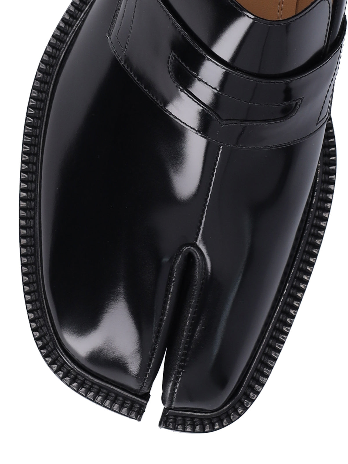 Moccasini Tabi County in Glossy Black Calf Leather
