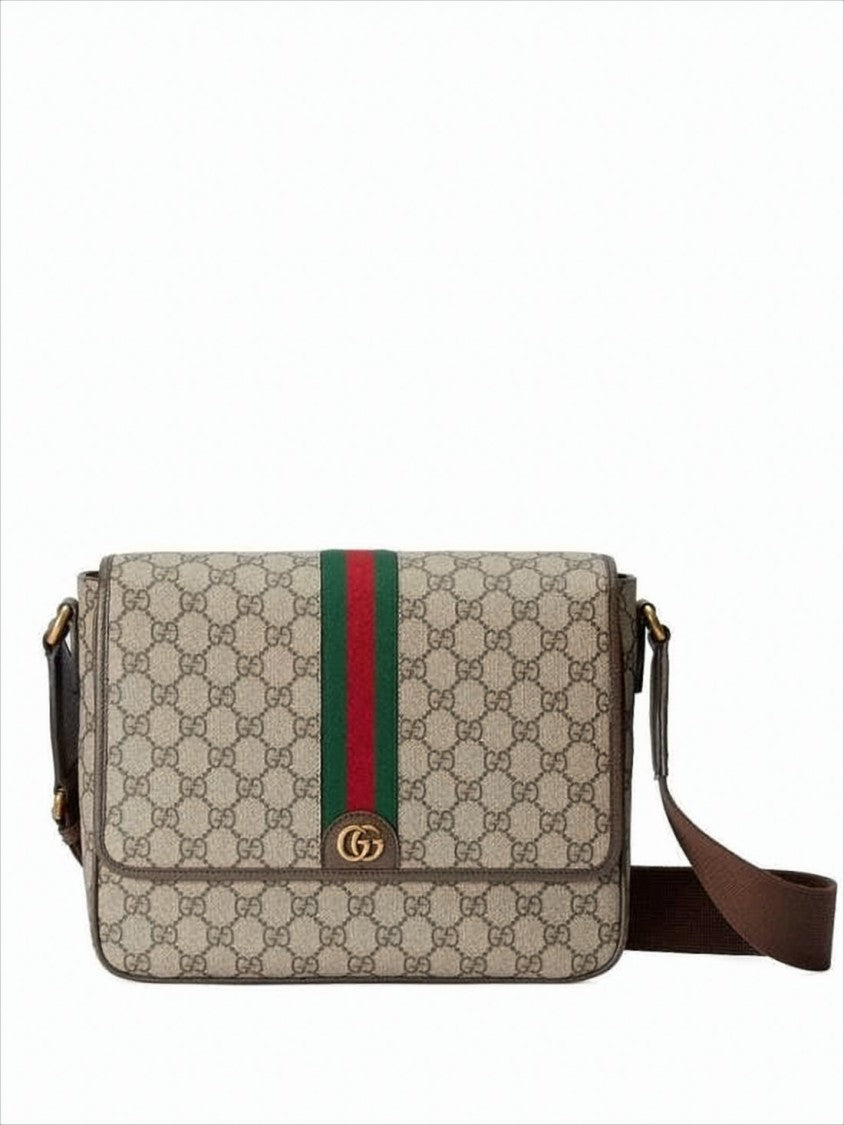 Monogram Canvas Crossbody Bag with Leather Trim