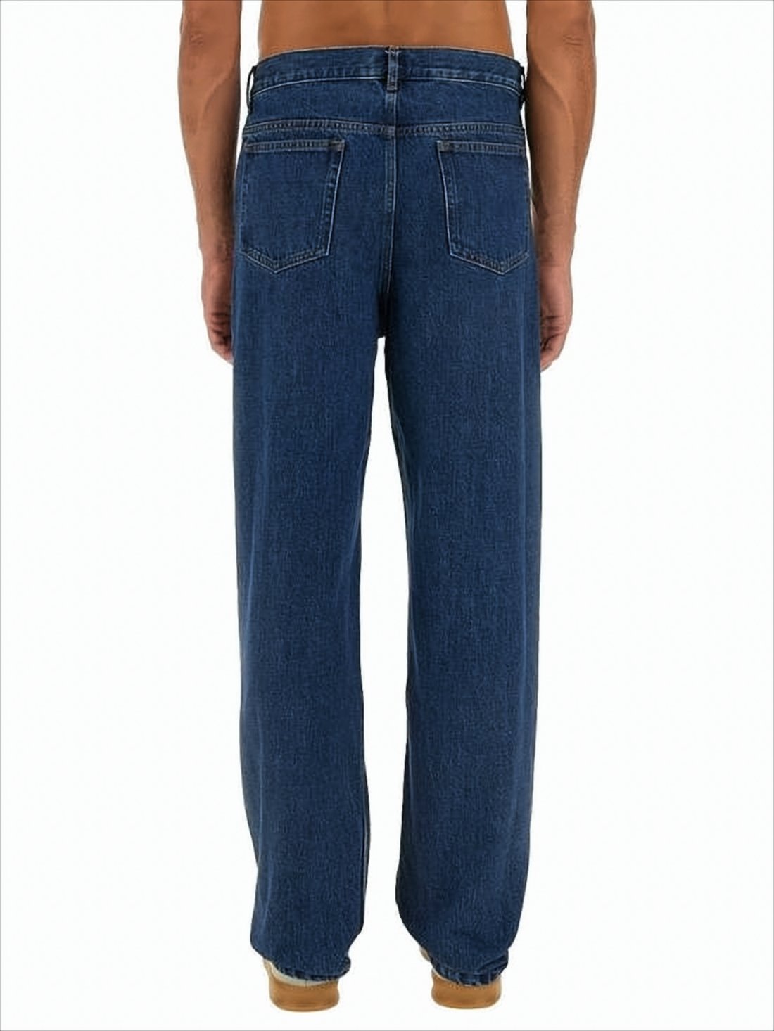 Straight-Leg Denim Pants with Mid-Rise Waist