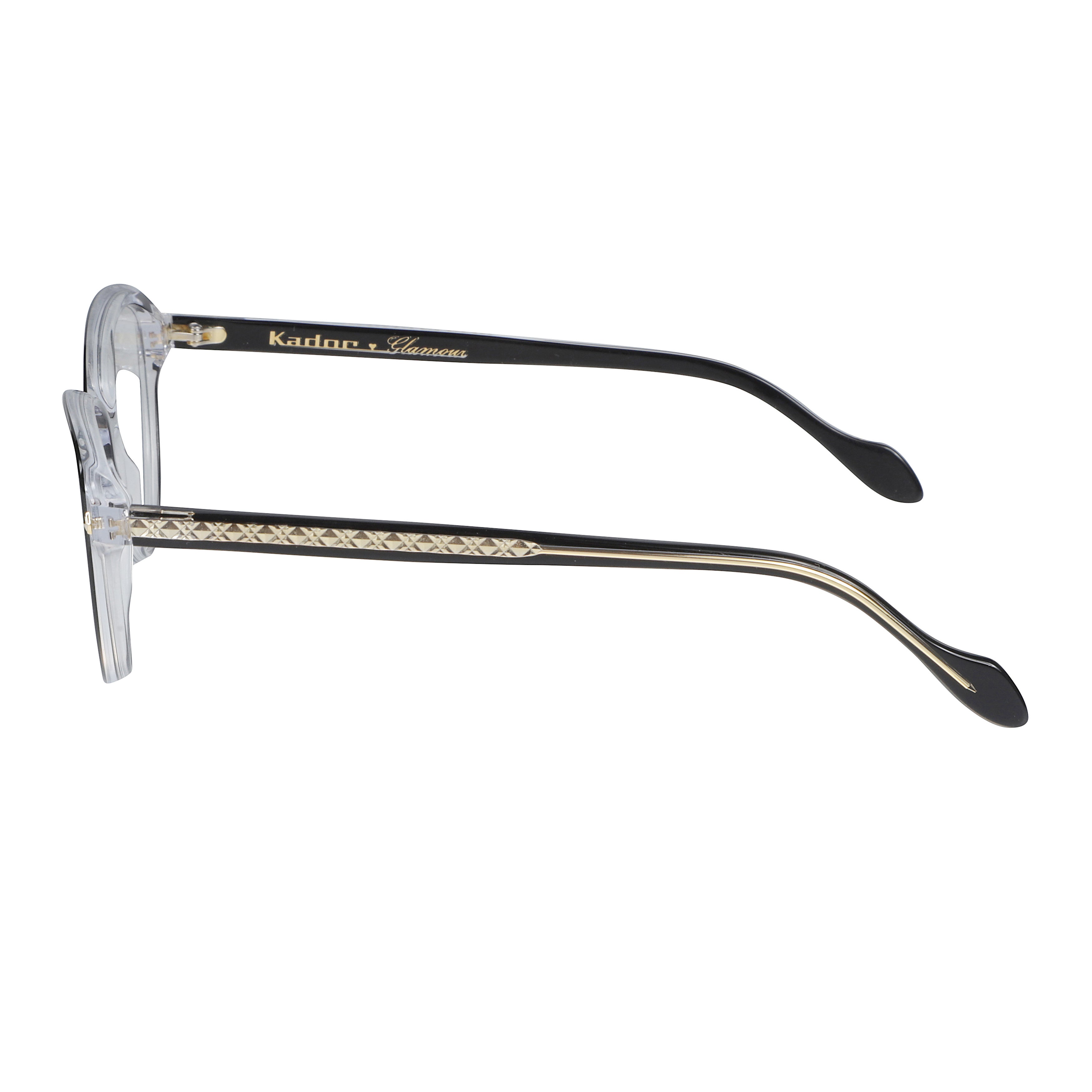 Melany Glamour-V Gradient Cat-Eye Frame Eyeglasses with Gold Accents