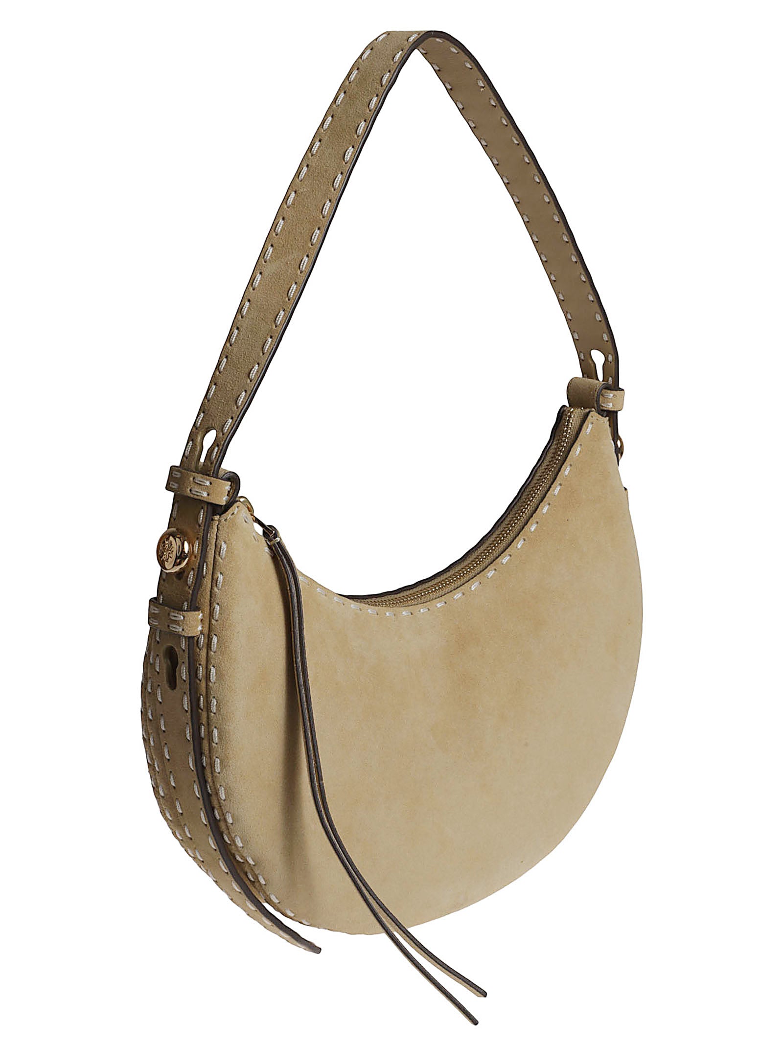 Natural Beige Suede Hobo Bag