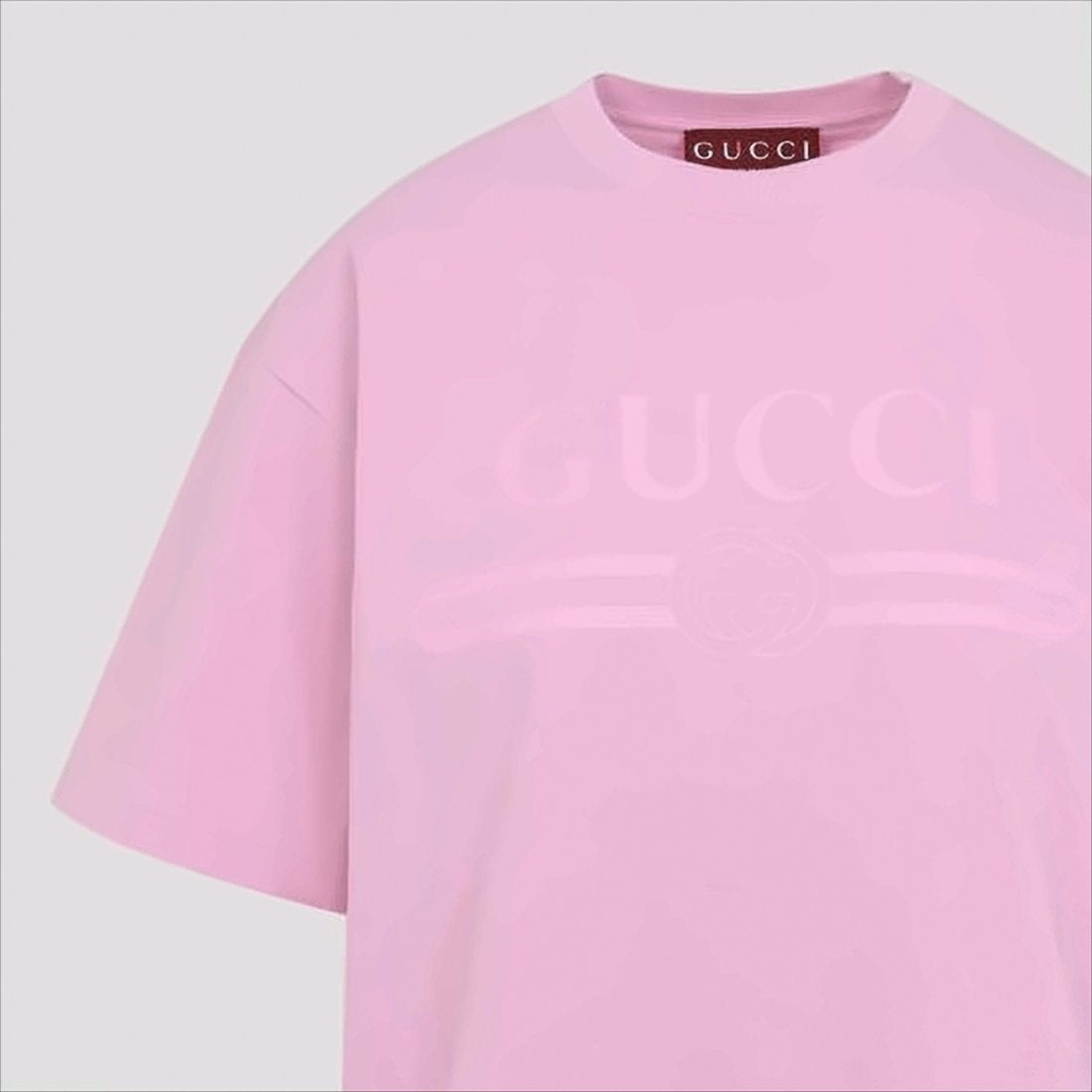 Relaxed-Fit Pink T-Shirt with Embossed Logo Detail