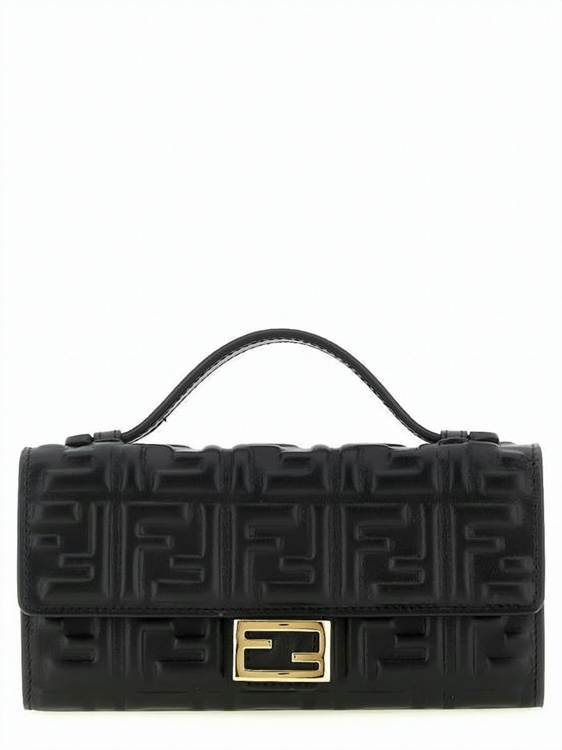 Black Geometric Pattern Lambskin Crossbody Bag