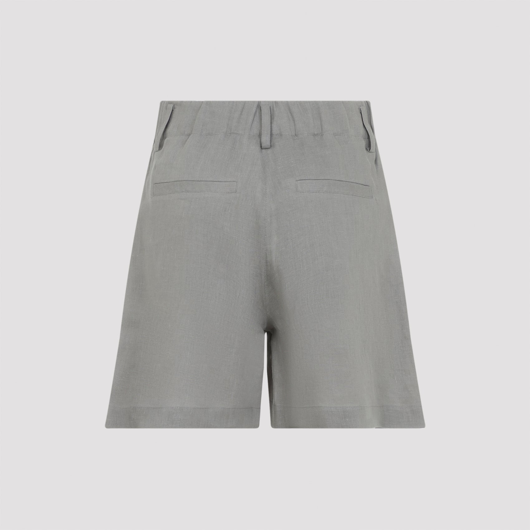 Tailored Linen Bermudas With High Waist