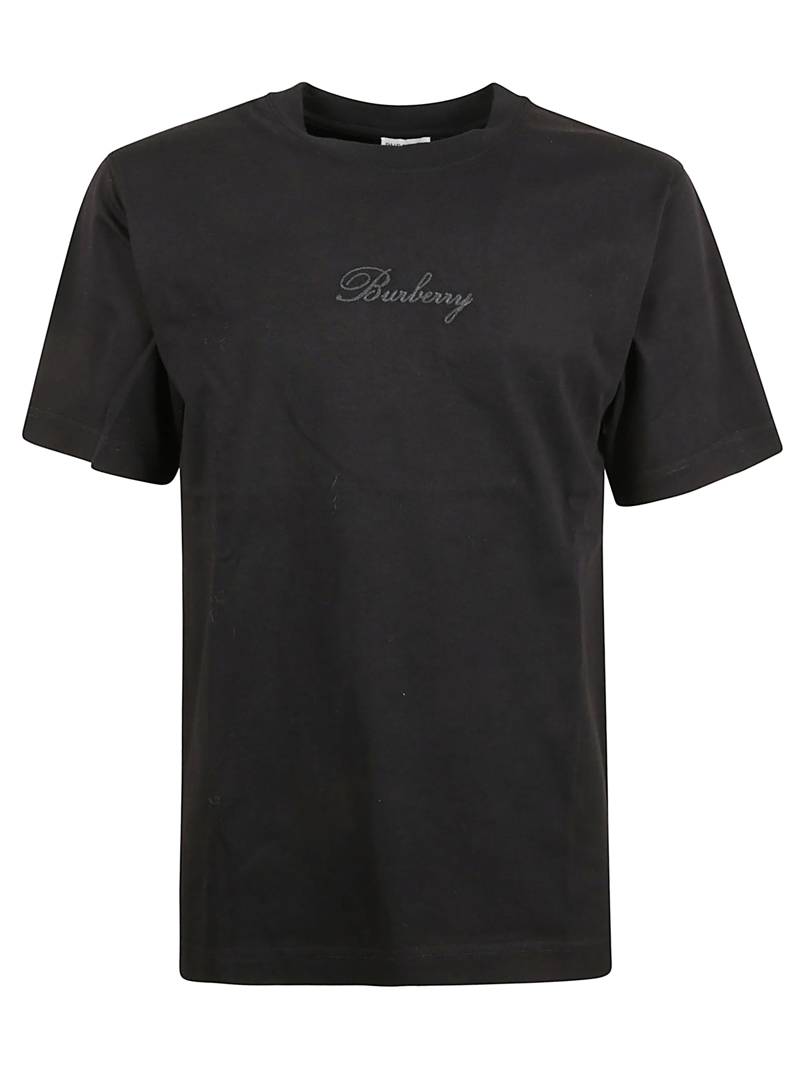 Short-Sleeve Cotton T-Shirt with Embroidered Logos