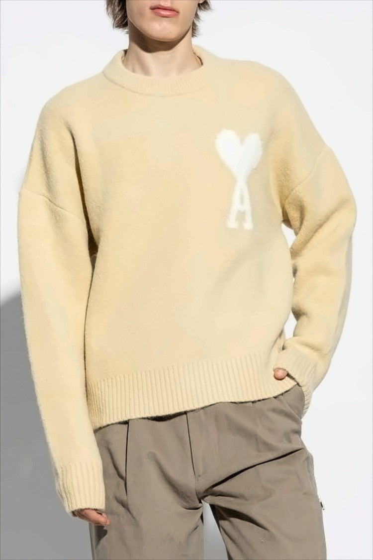 Soft Alpaca Blend Sweater With Heart Logo