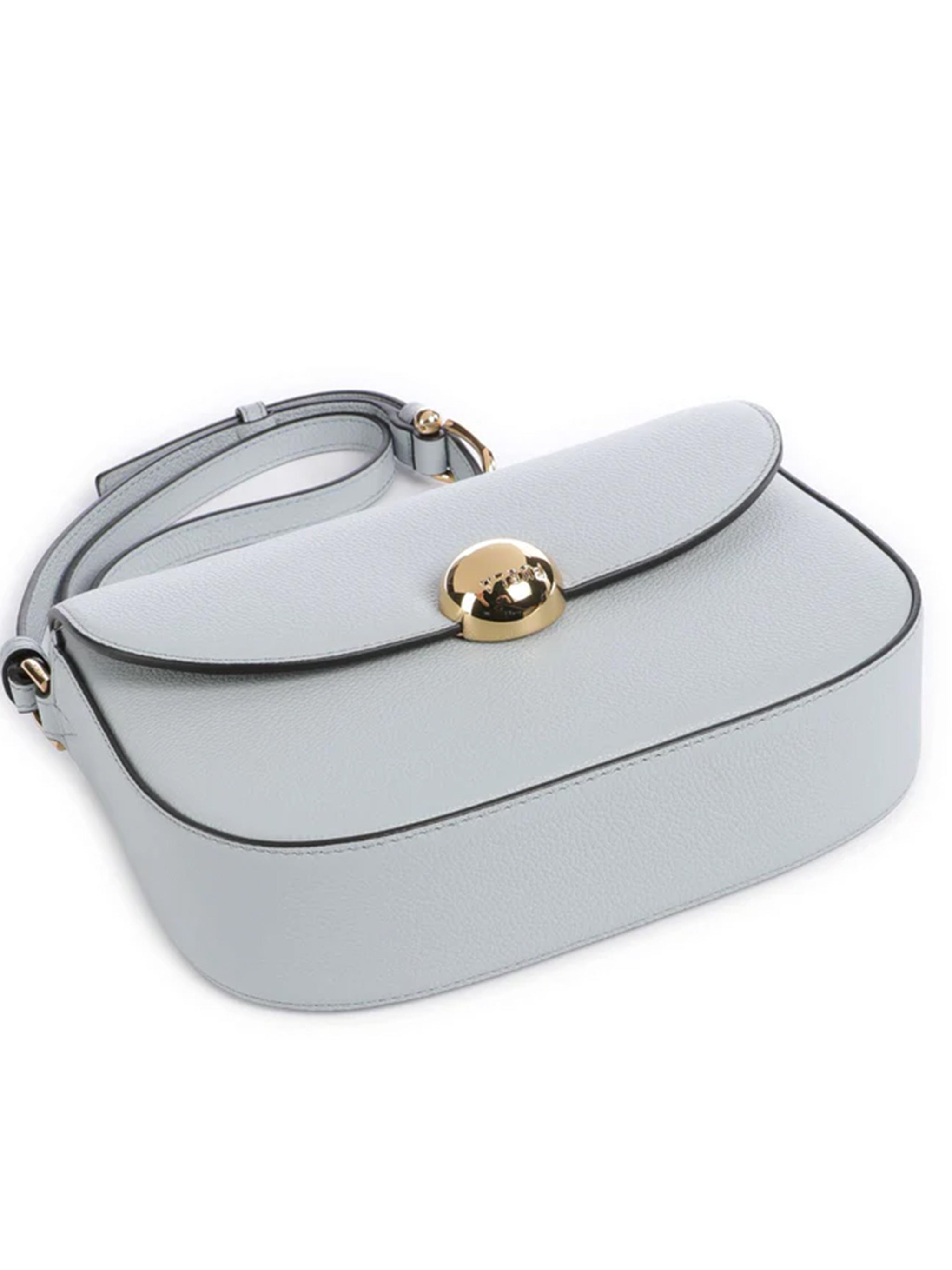 Moonlight S Crossbody Textured Grey Leather Bag