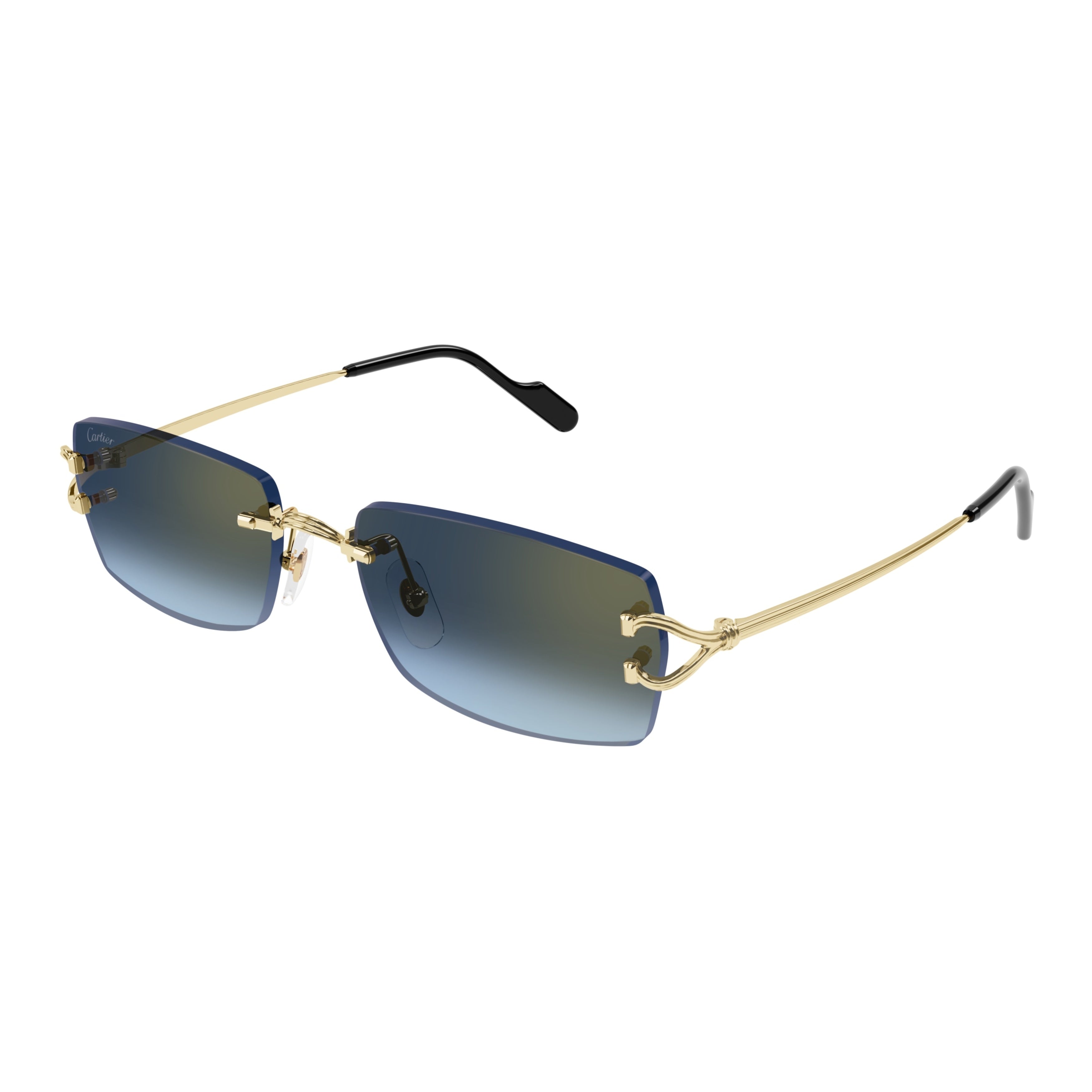 Rimless Sunglasses With Rectangular Gradient Lenses