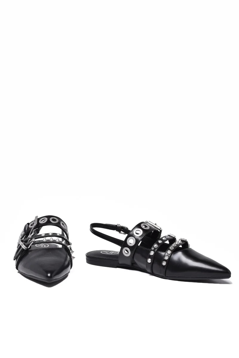 Leather Ballerinas - Black