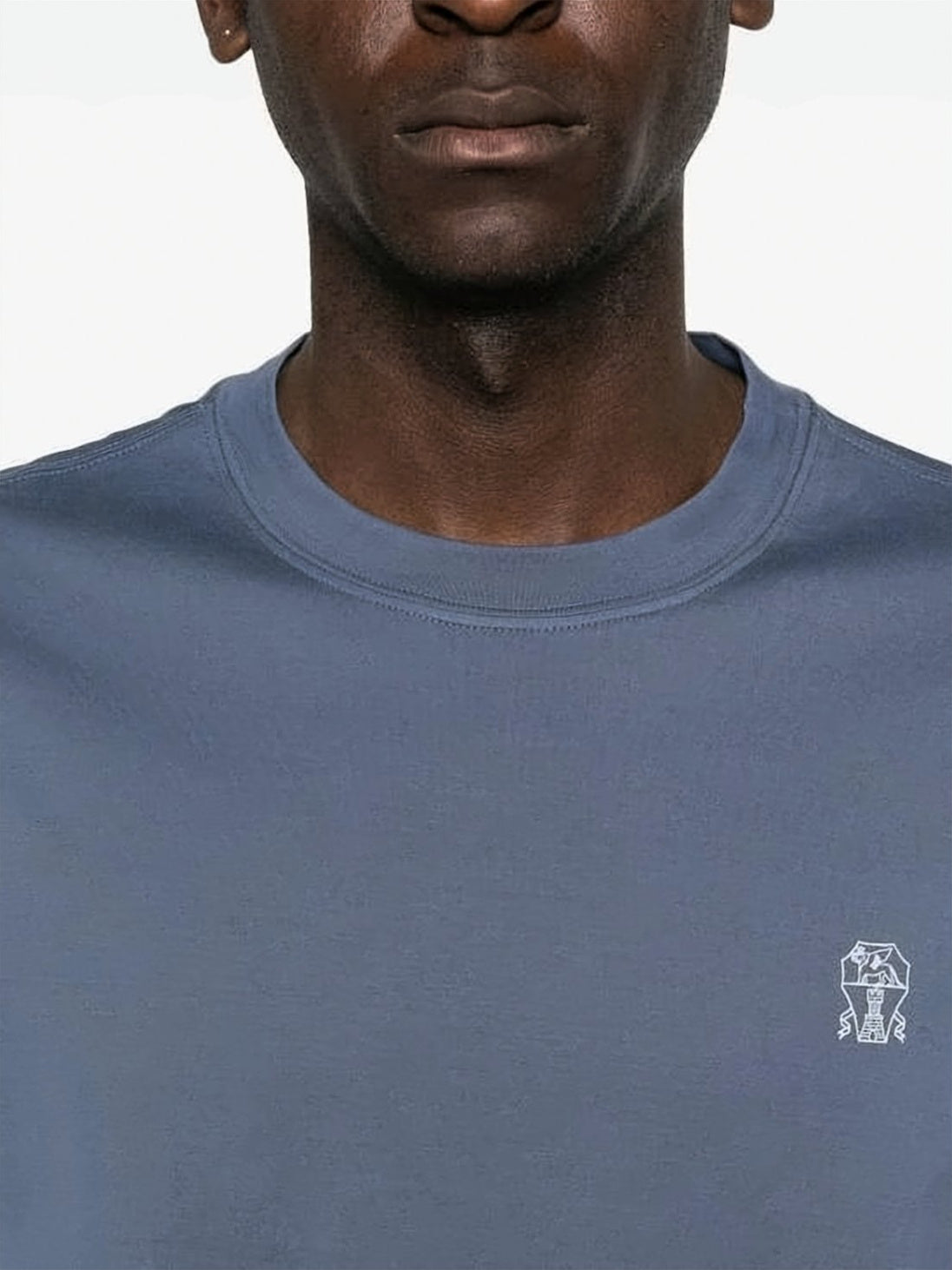 Crew Neck T-Shirt with Embroidered Logo