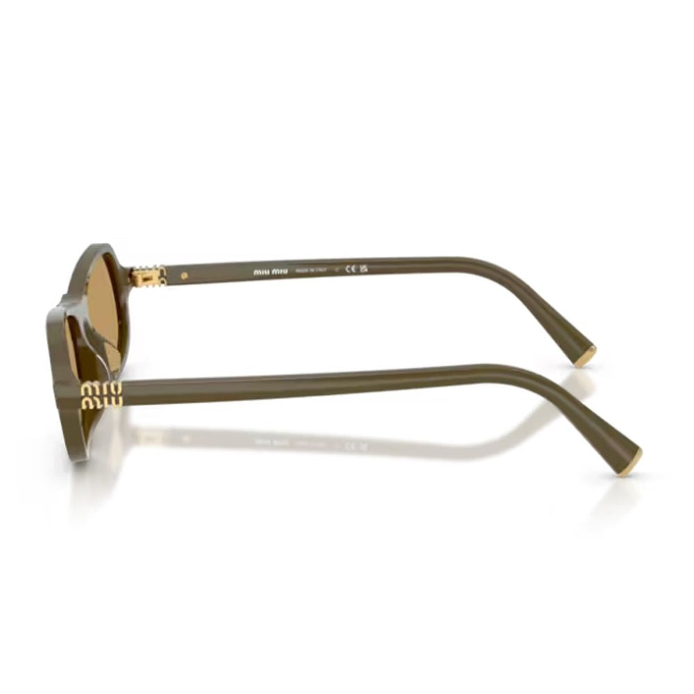 Sculpted Green Acetate Sunglasses with Retro Character