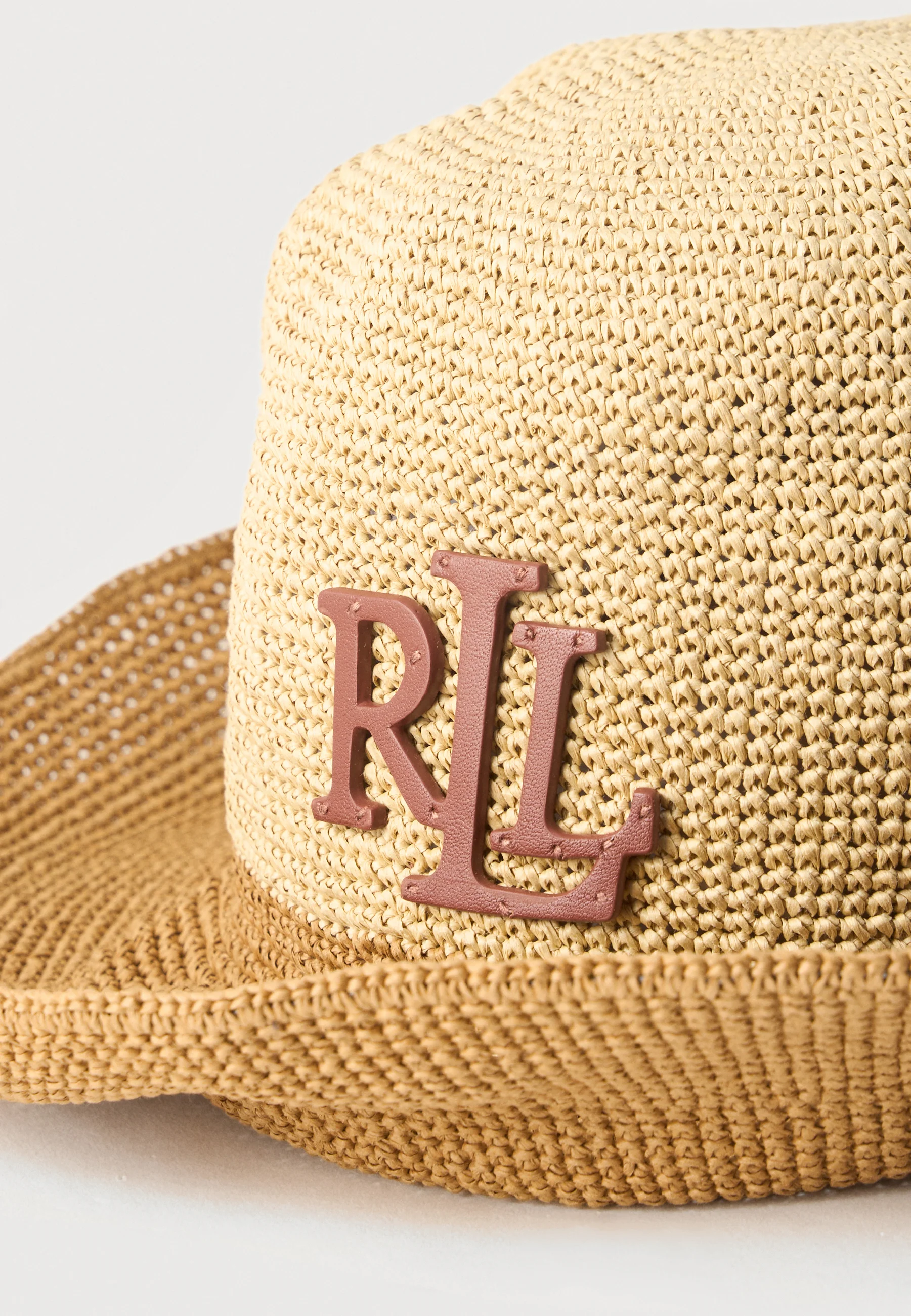 Woven Two-Tone Wide-Brimmed Hat with Textured Braiding