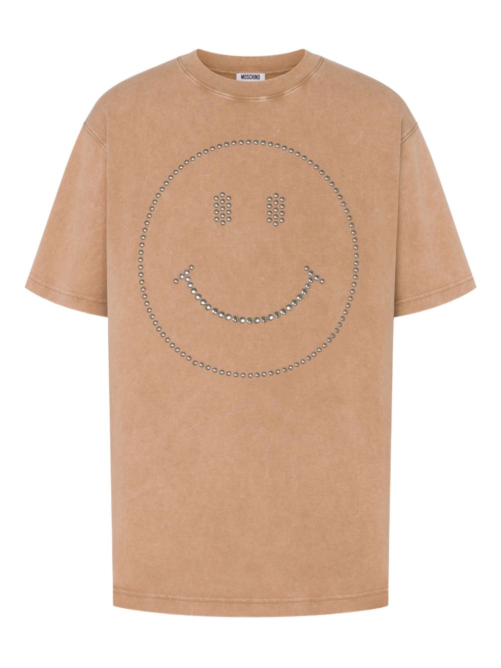 Smiley Face Studded Short-Sleeve T-Shirt
