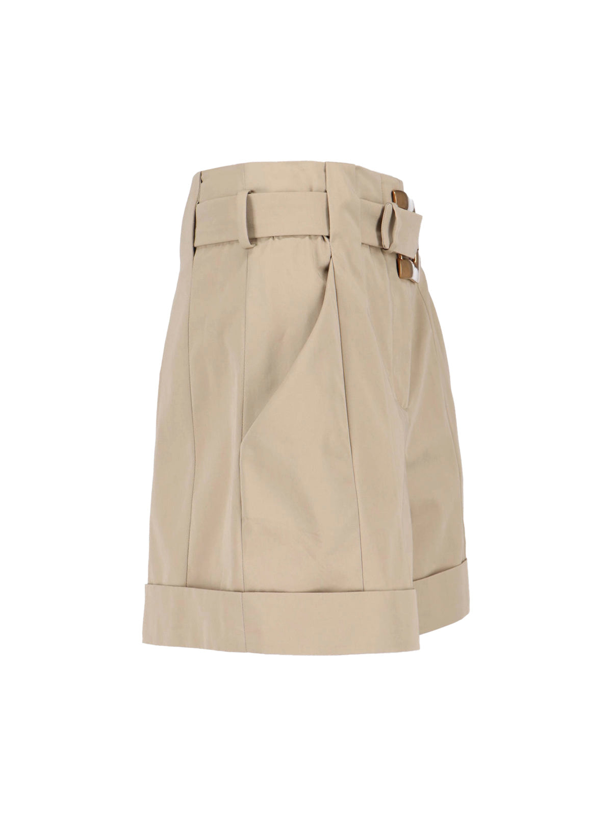 Cotton Gabardine Shorts – Beige