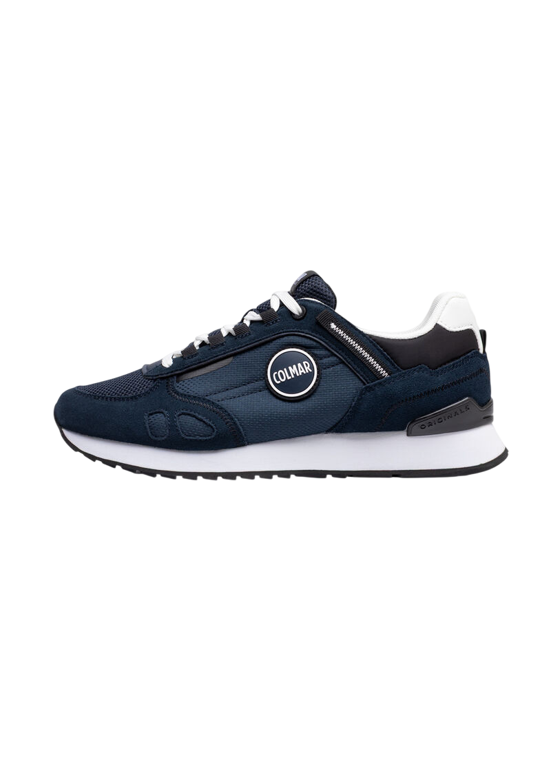 Textured Nylon Sneakers with Suede Inserts