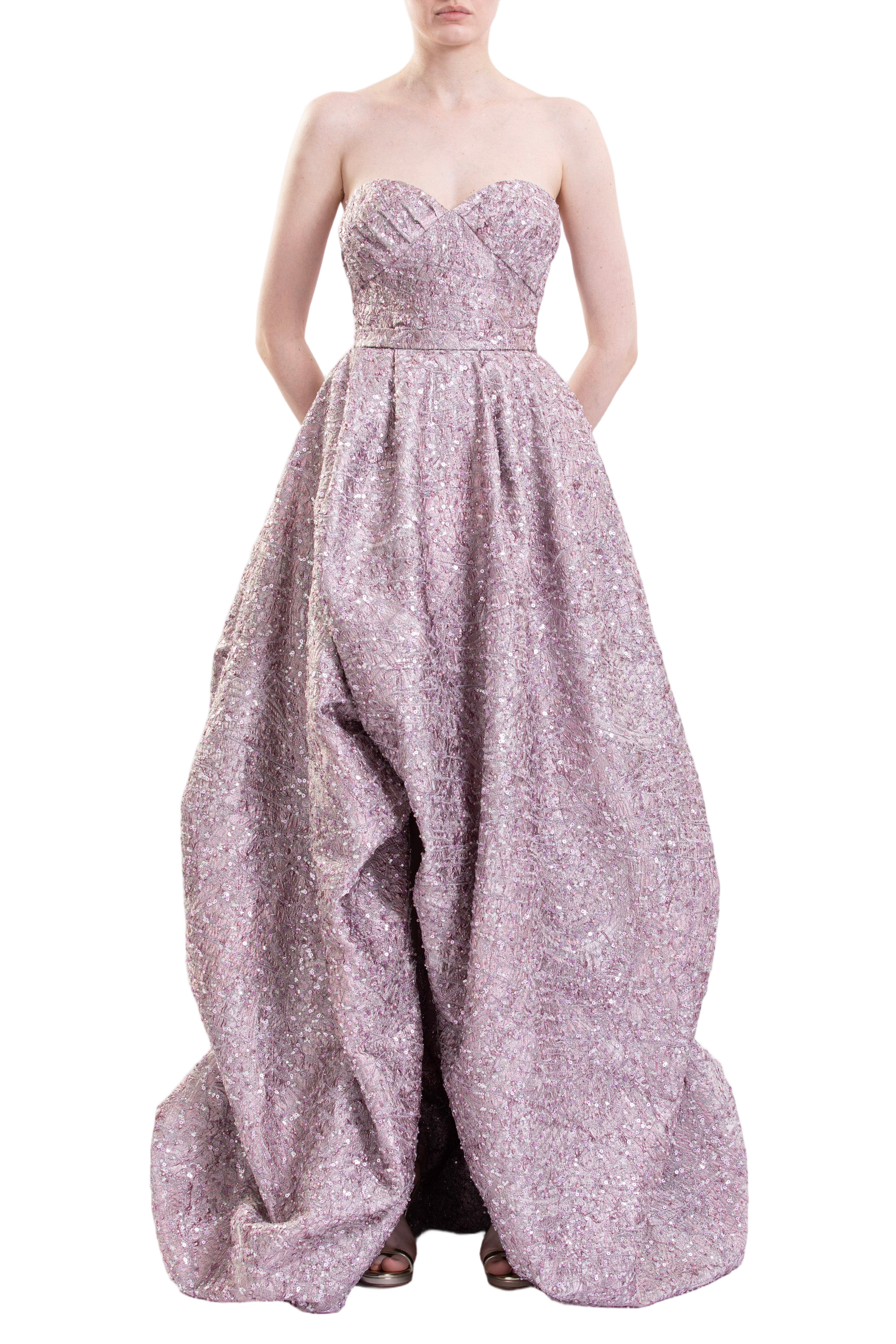 Brocade High-Low Dress