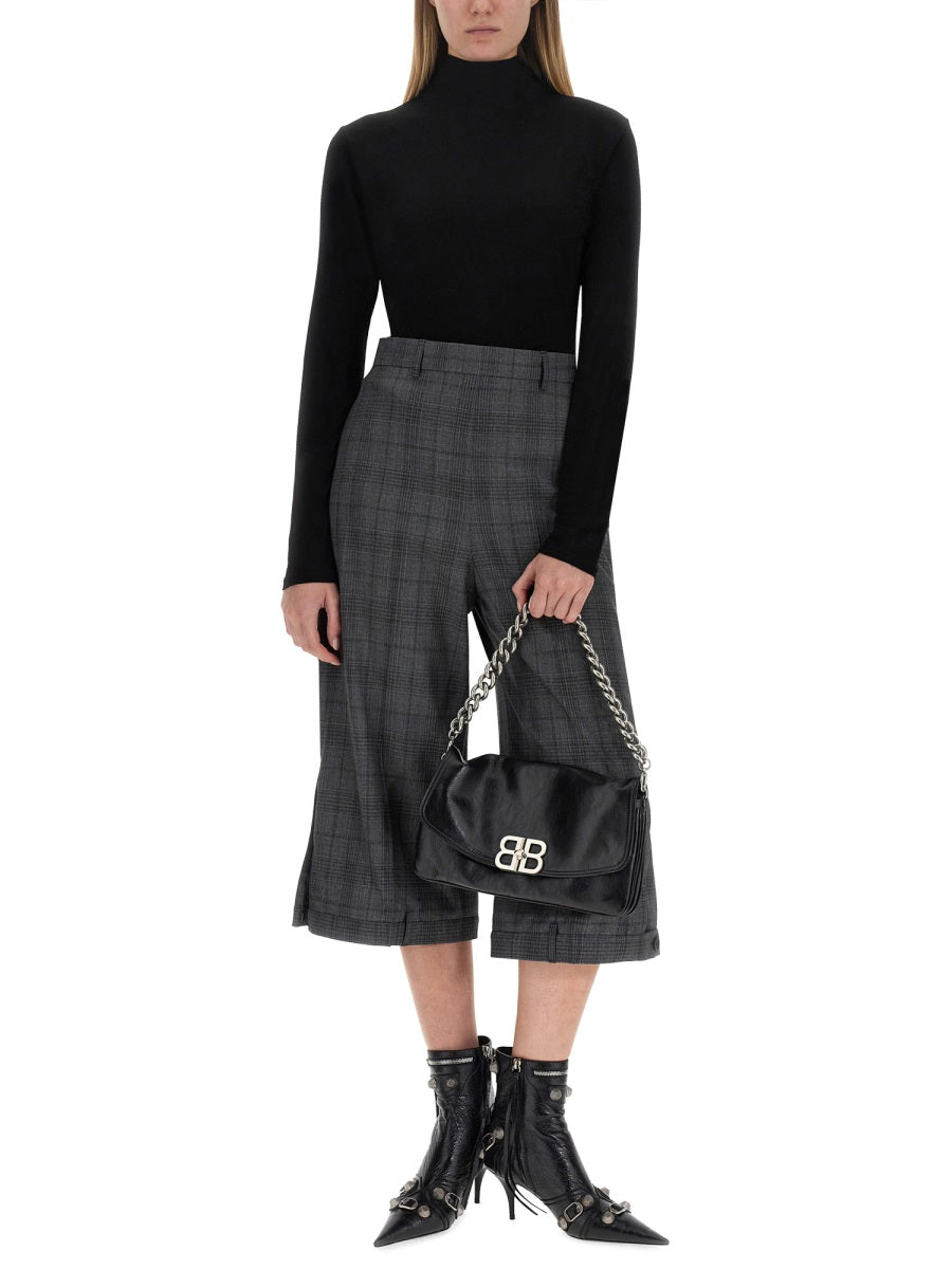 Deconstructed Wide-Leg Shorts in Wool
