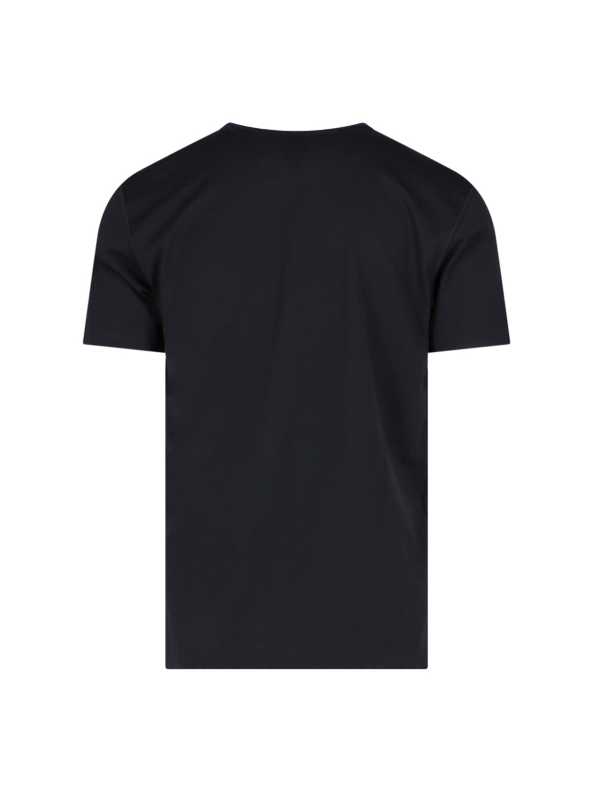 Black Cotton Jersey T-Shirt with Silver-Plated Logo
