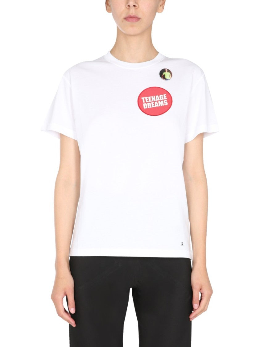 Crew Neck T-Shirt With Graphic Patches