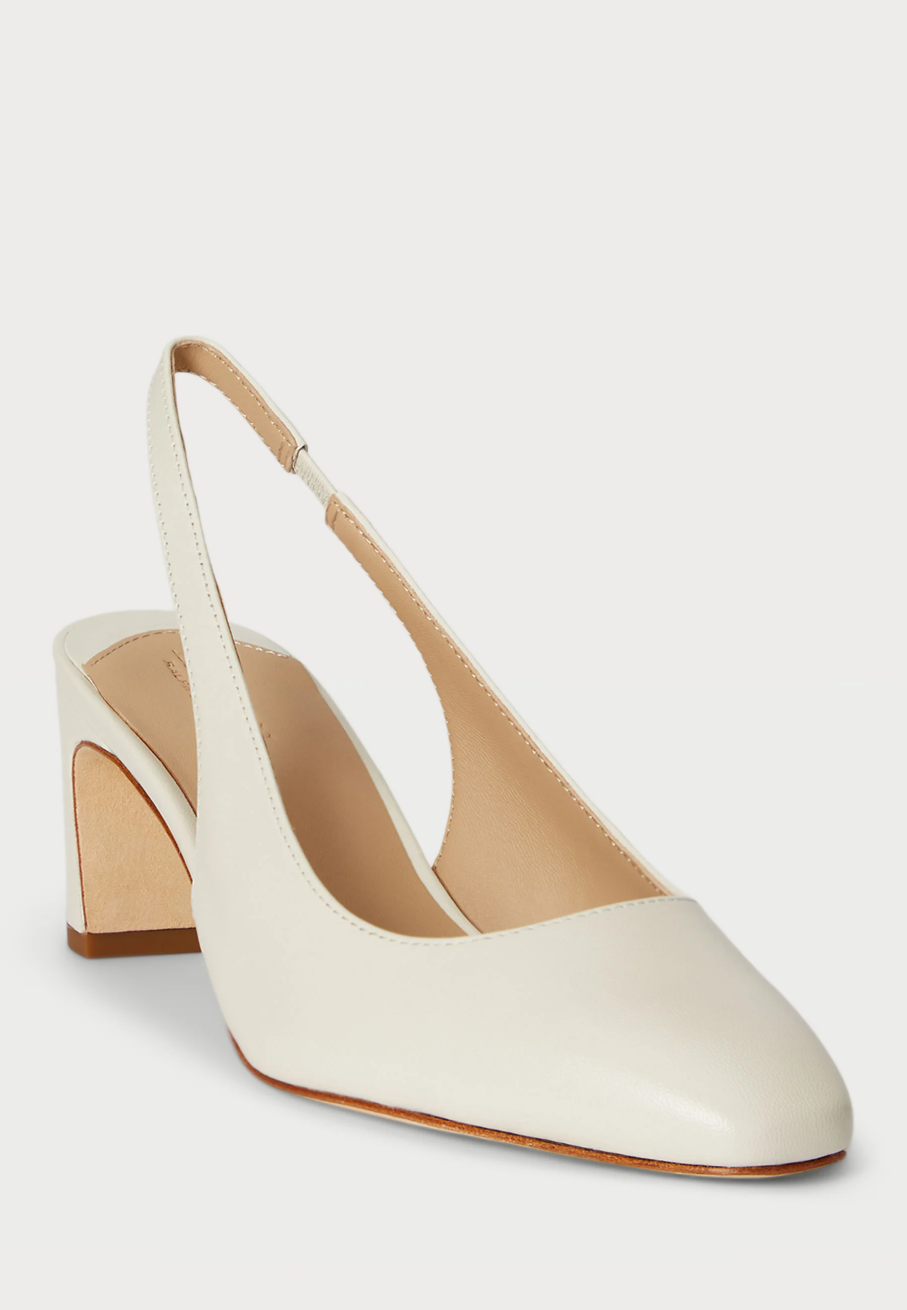 White Closed Toe Slingback Pumps