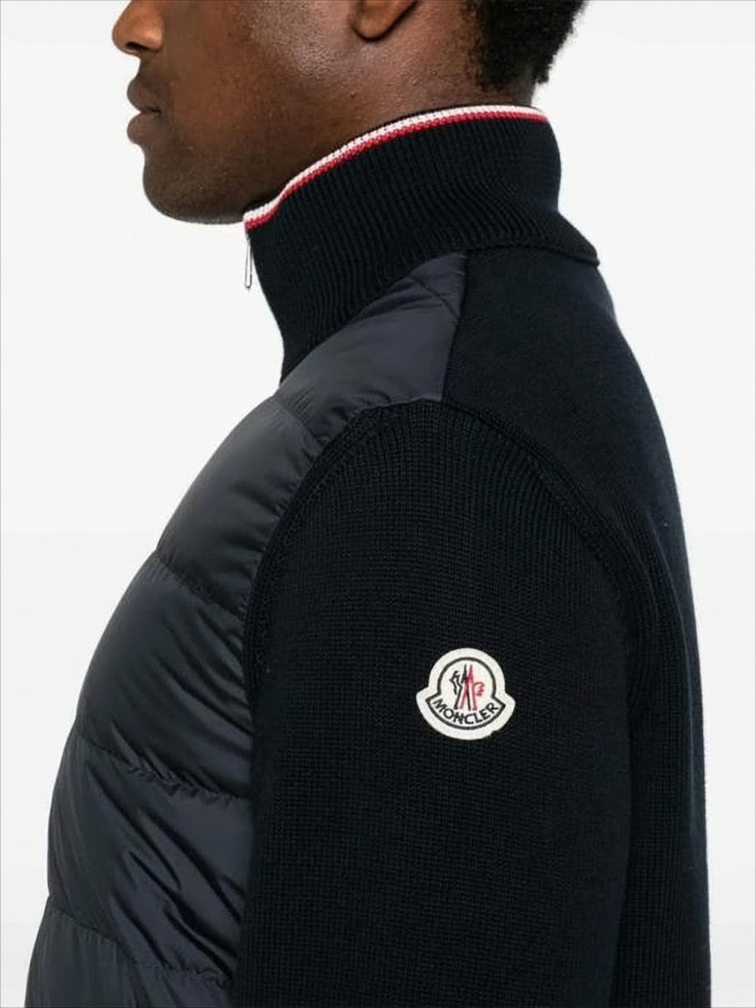 Quilted Padded Jacket with Knitted Accents