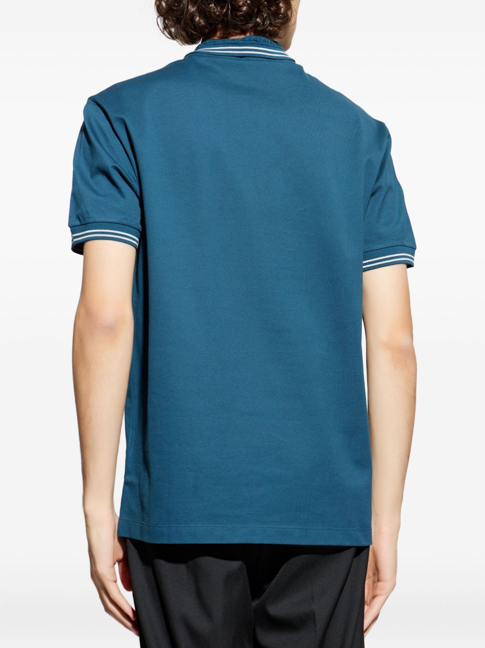 Silk-Nylon Blend Polo Shirt with Contrasting Details