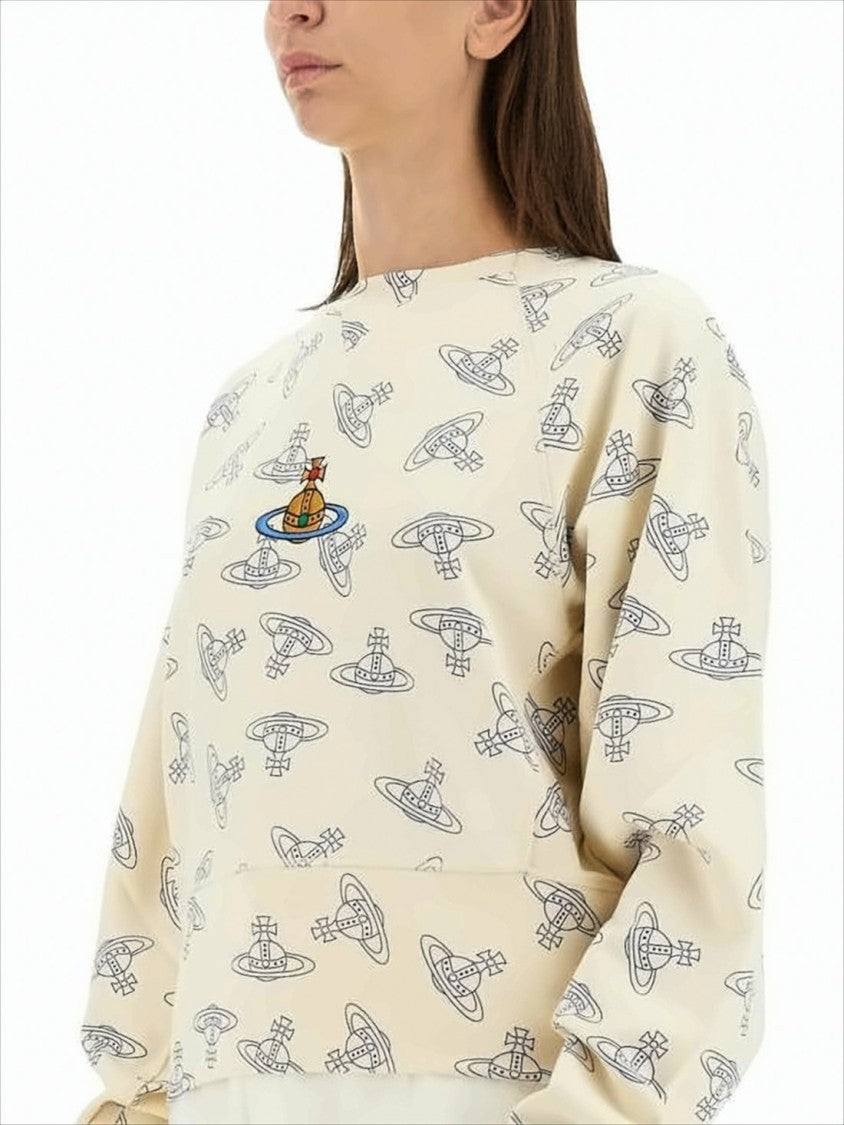 Relaxed-Fit Long-Sleeve Shirt with Abstract Orb Pattern