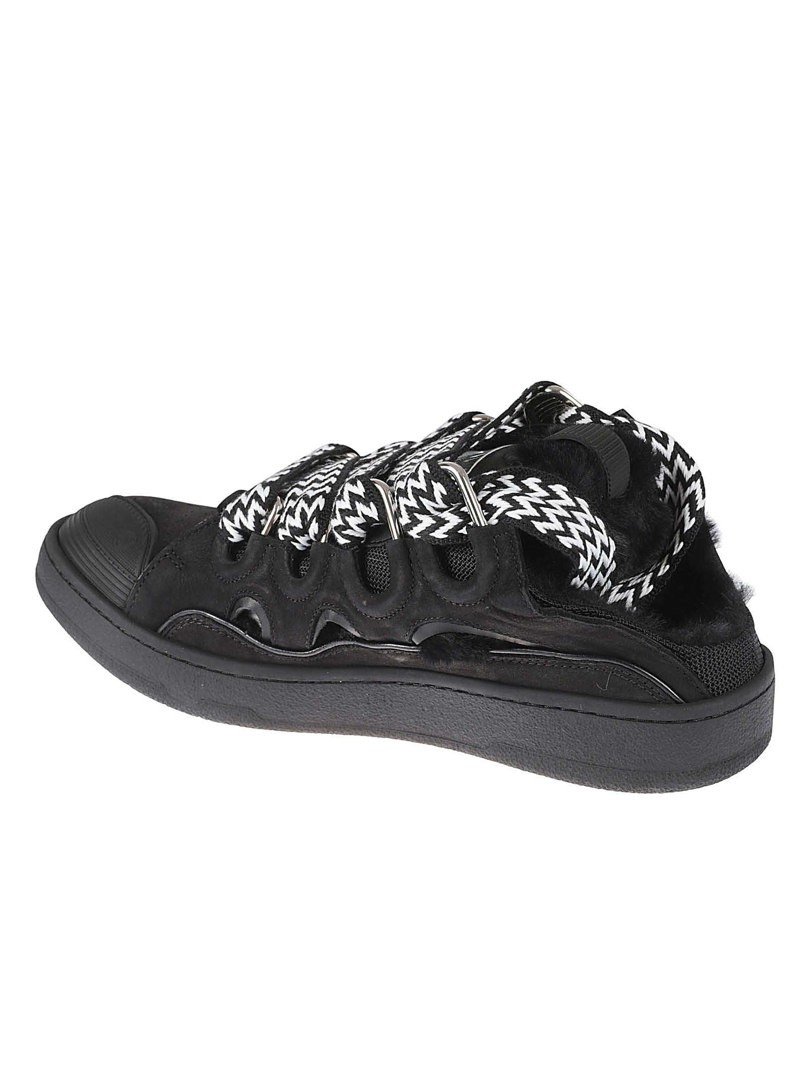 Low-Top Black Leather Sneakers