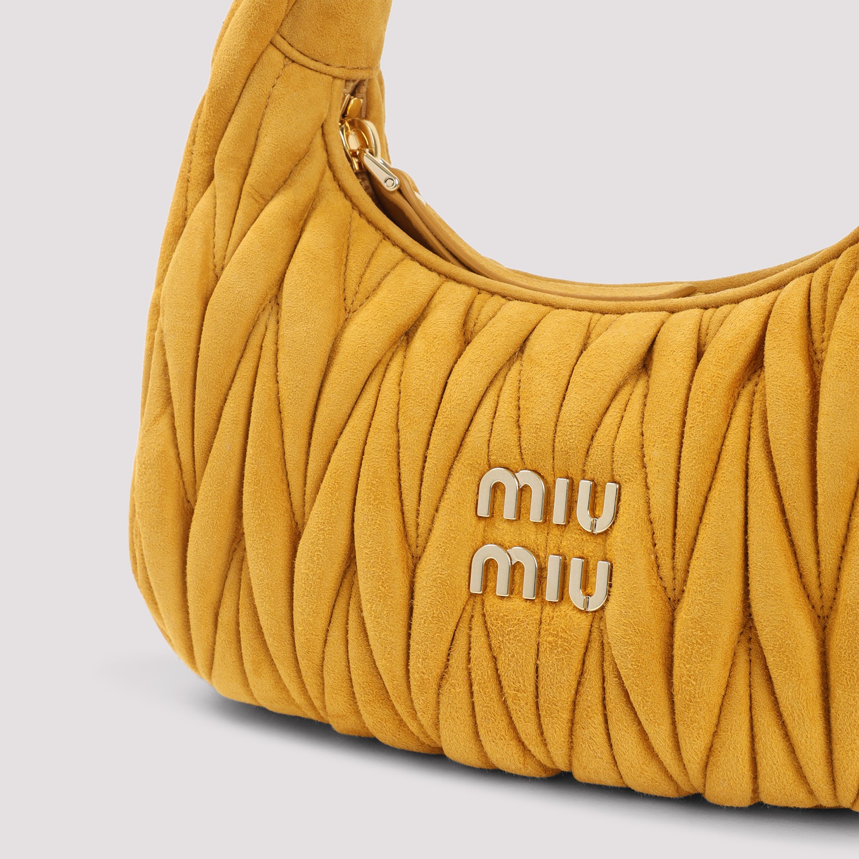 Quilted Yellow Lamb Leather Shoulder Bag
