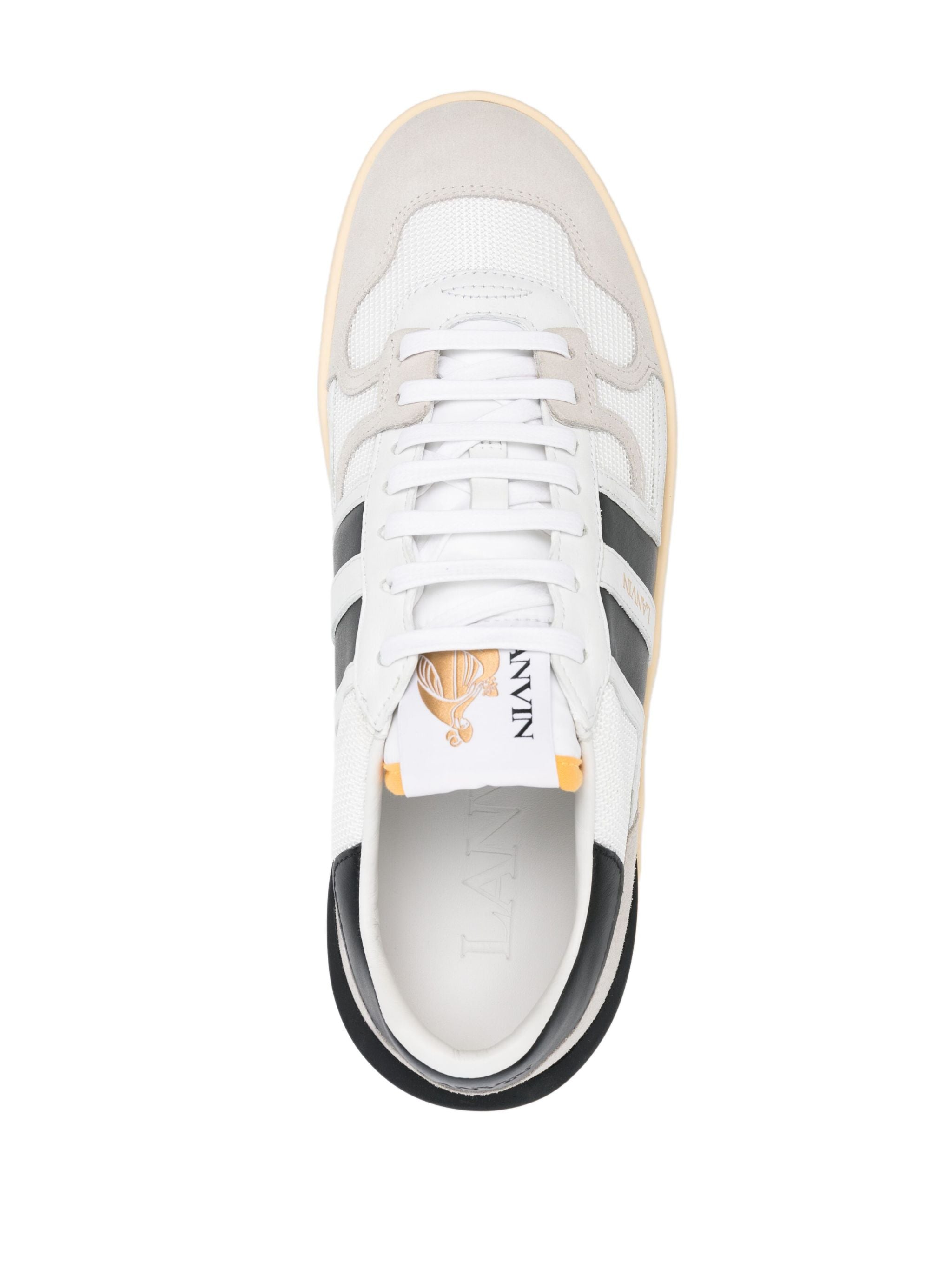 White Clay Sneakers White Black Panels
