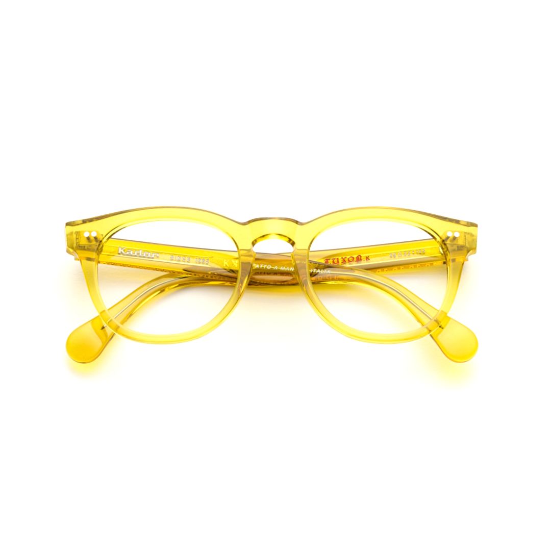 Tuxon-K Translucent Yellow Frame Eyeglasses with Rounded Shape