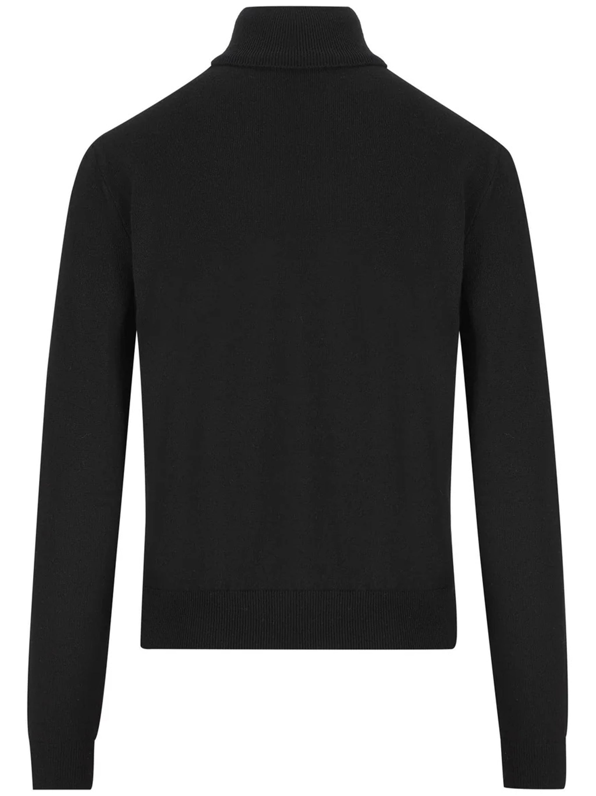 Black High Kn Fitted Mock Neck Top