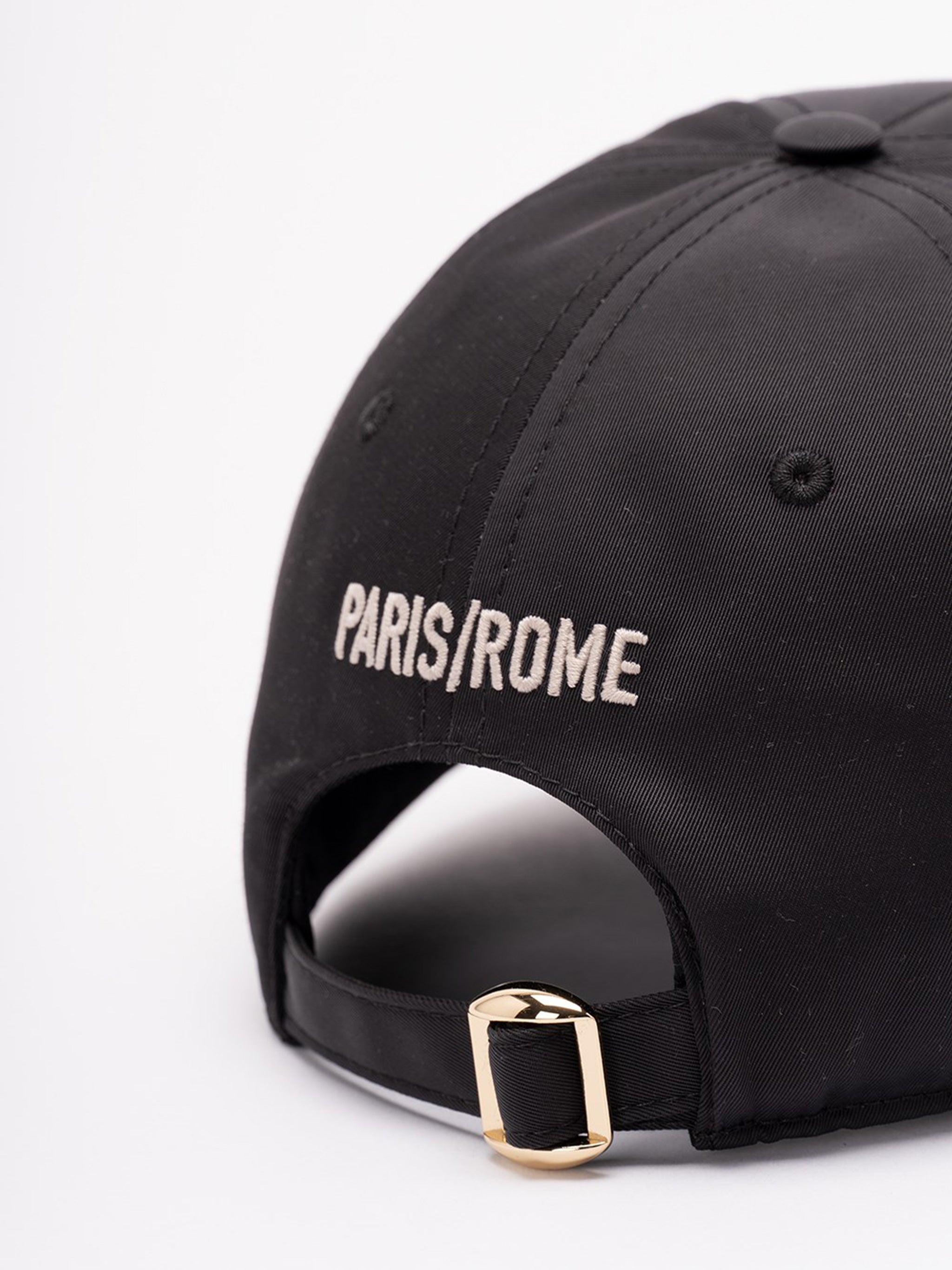 Black Chez Valentino Embroidered Baseball Cap