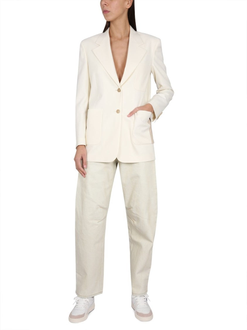 Blazer With Knit Detail