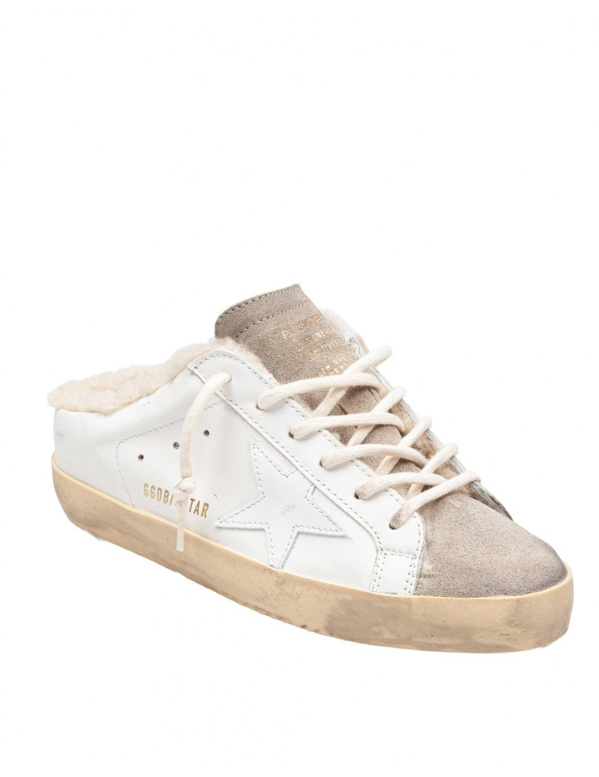Sneakers Super Star Leather Sabot White And Taupe