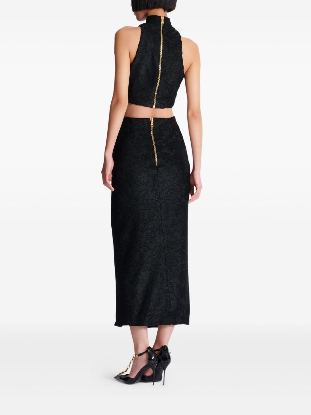 Baroque Pattern Midi Skirt