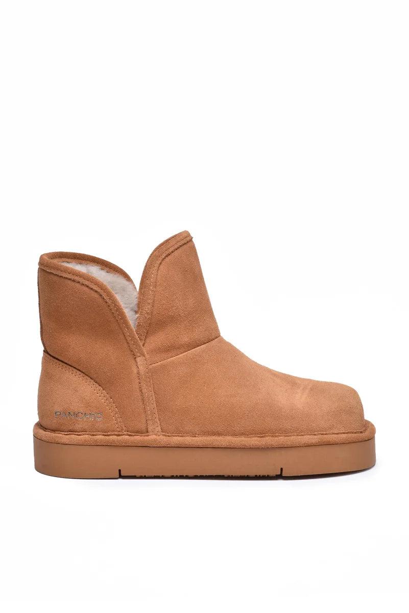 Suede Ankle Boot with Plush - Beige