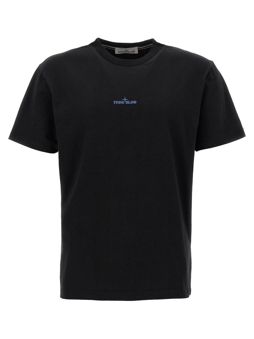 Short-Sleeved Cotton T-Shirt with Centered Logo