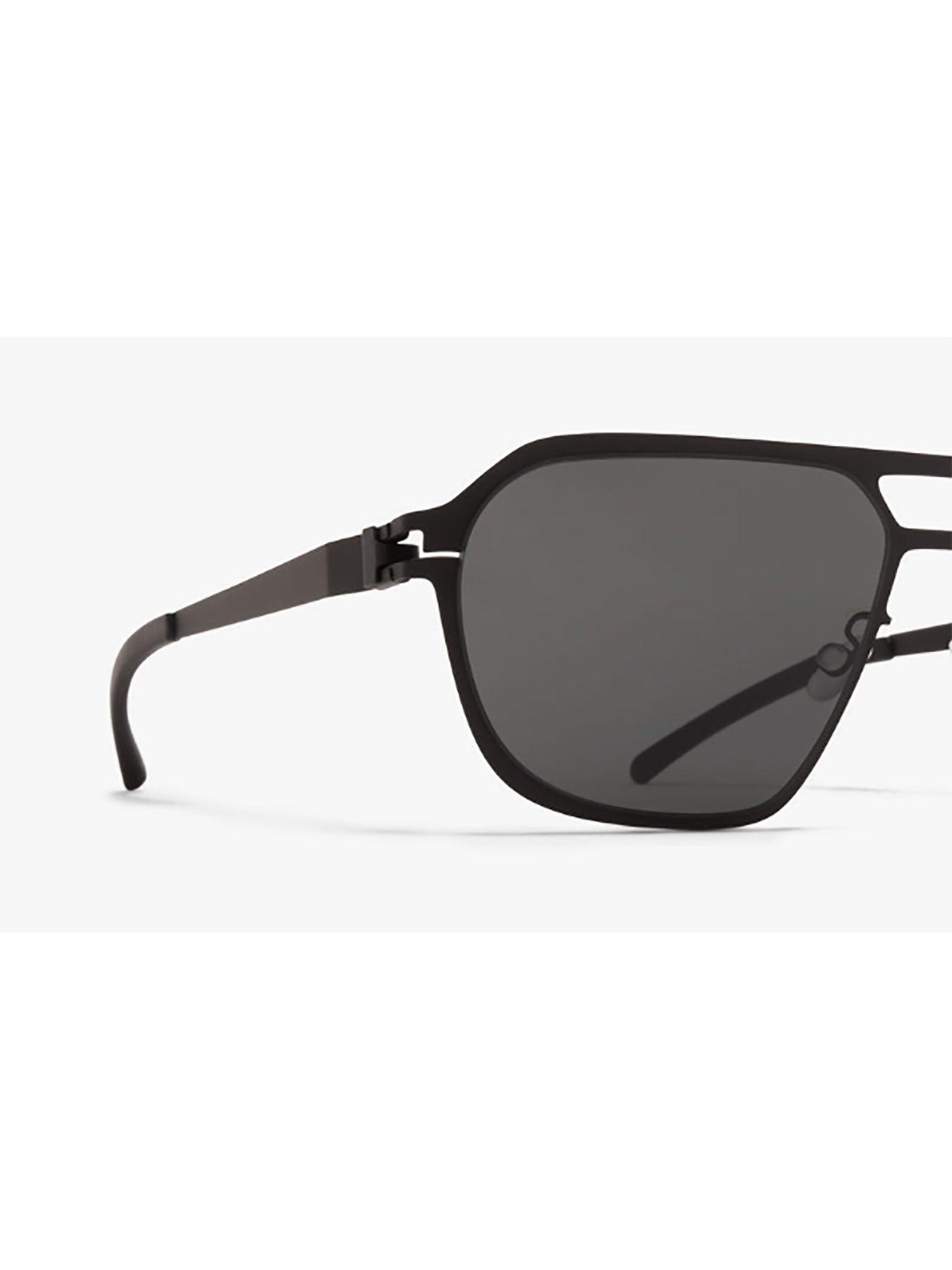 Angular Black Aluminum Sunglasses With Slim Temples
