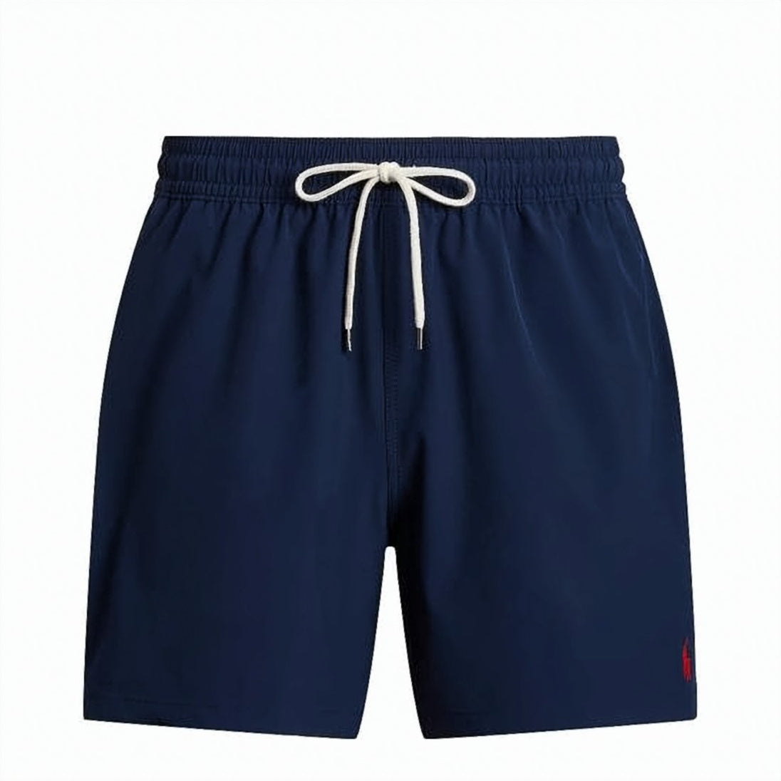 Minimalistic Deep Navy Swim Shorts With Red Detail