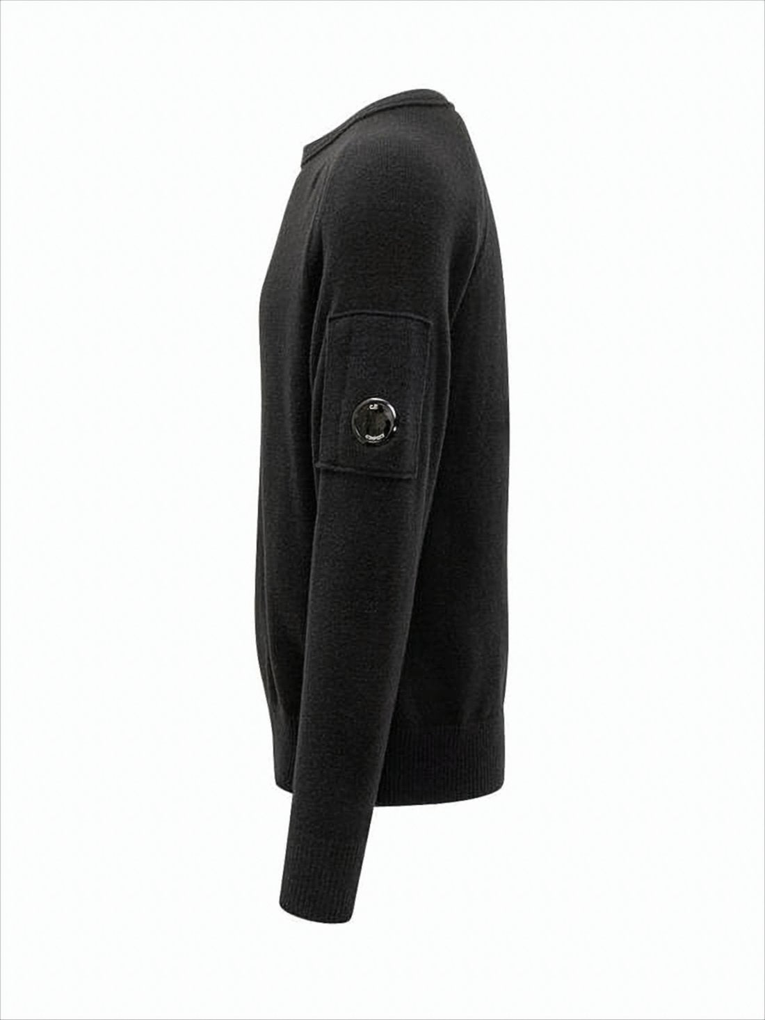 Minimalist Black Crewneck Sweater