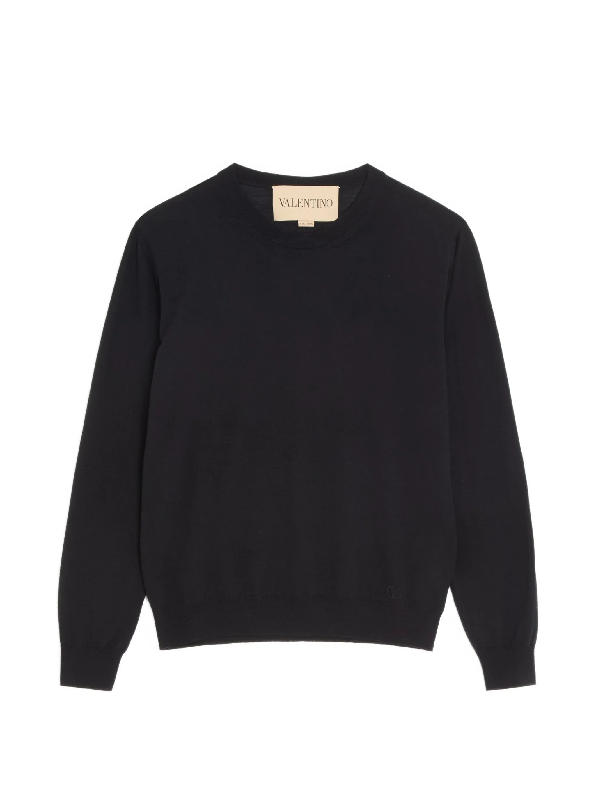 Black Vlogo Signature Wool Sweater
