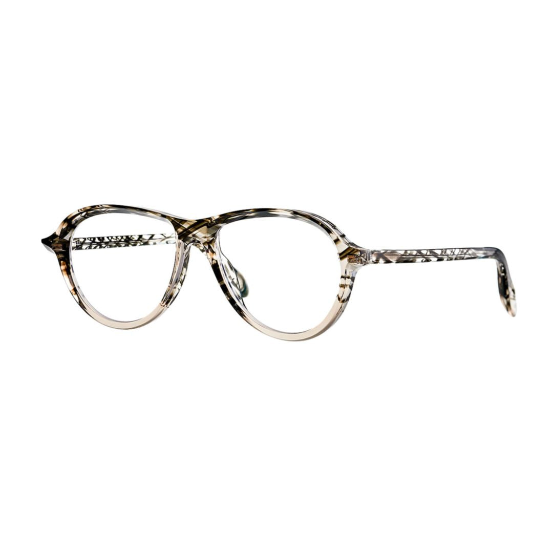 Aube 002 Black Smoke+Transparent Crystal Turtle Rounded Frame Acetate Eyeglasses