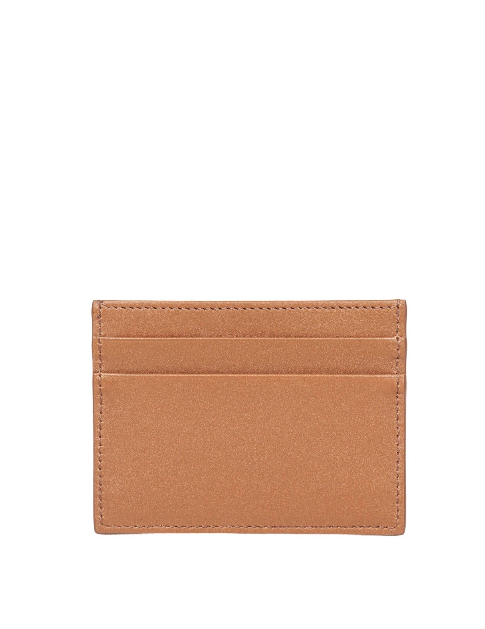Caramel Color Plonge Calfskin Card Holder
