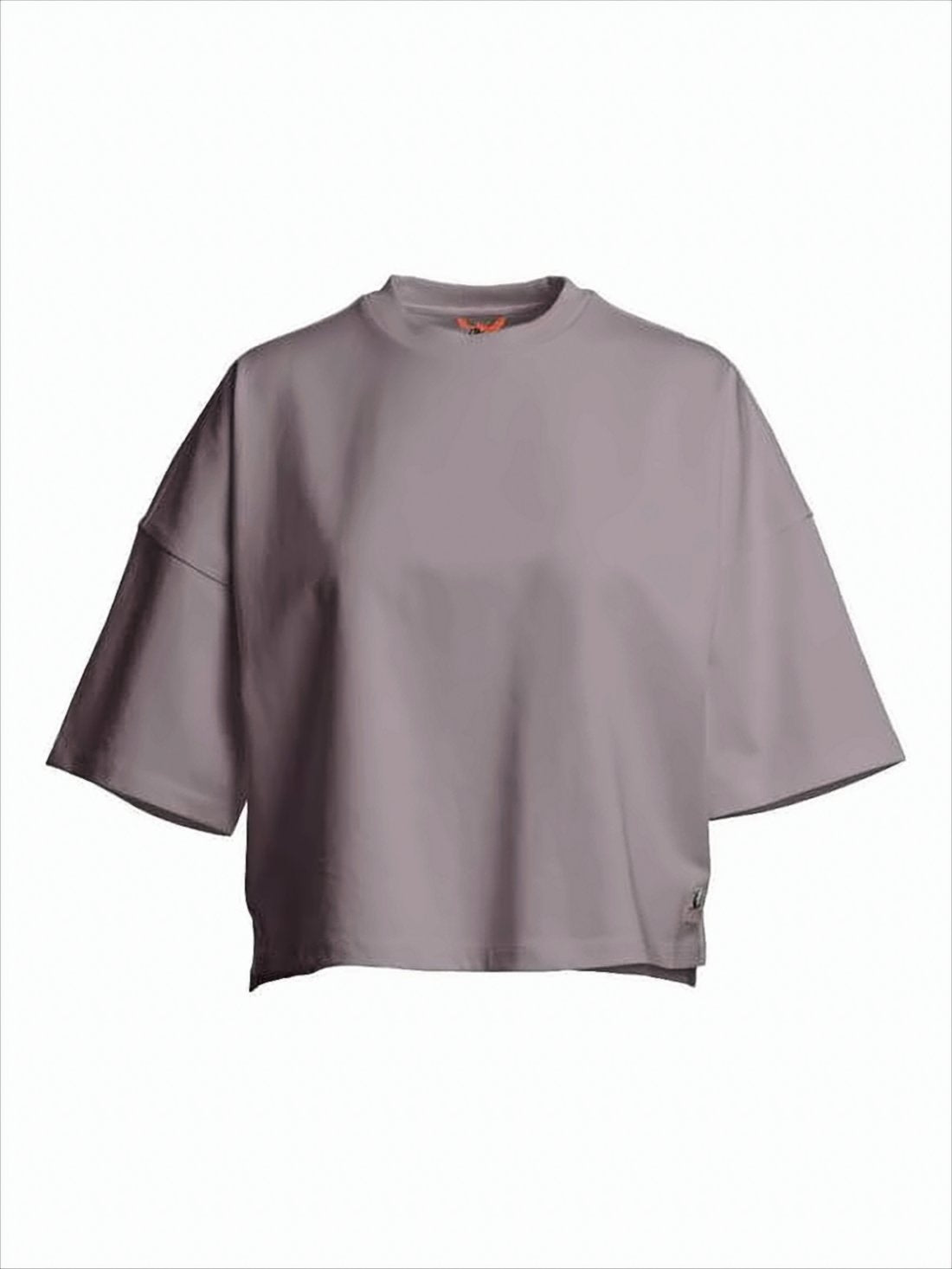 Boxy Cropped Short-Sleeve T-Shirt with Crew Neckline