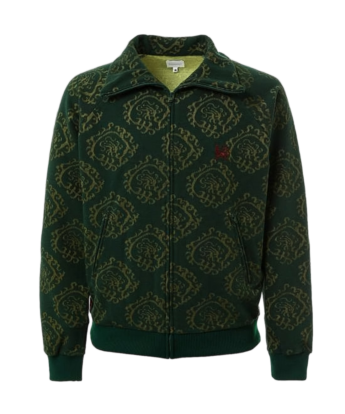 Intricate Patterned Dark Green Jacket With Contrast Embroidery