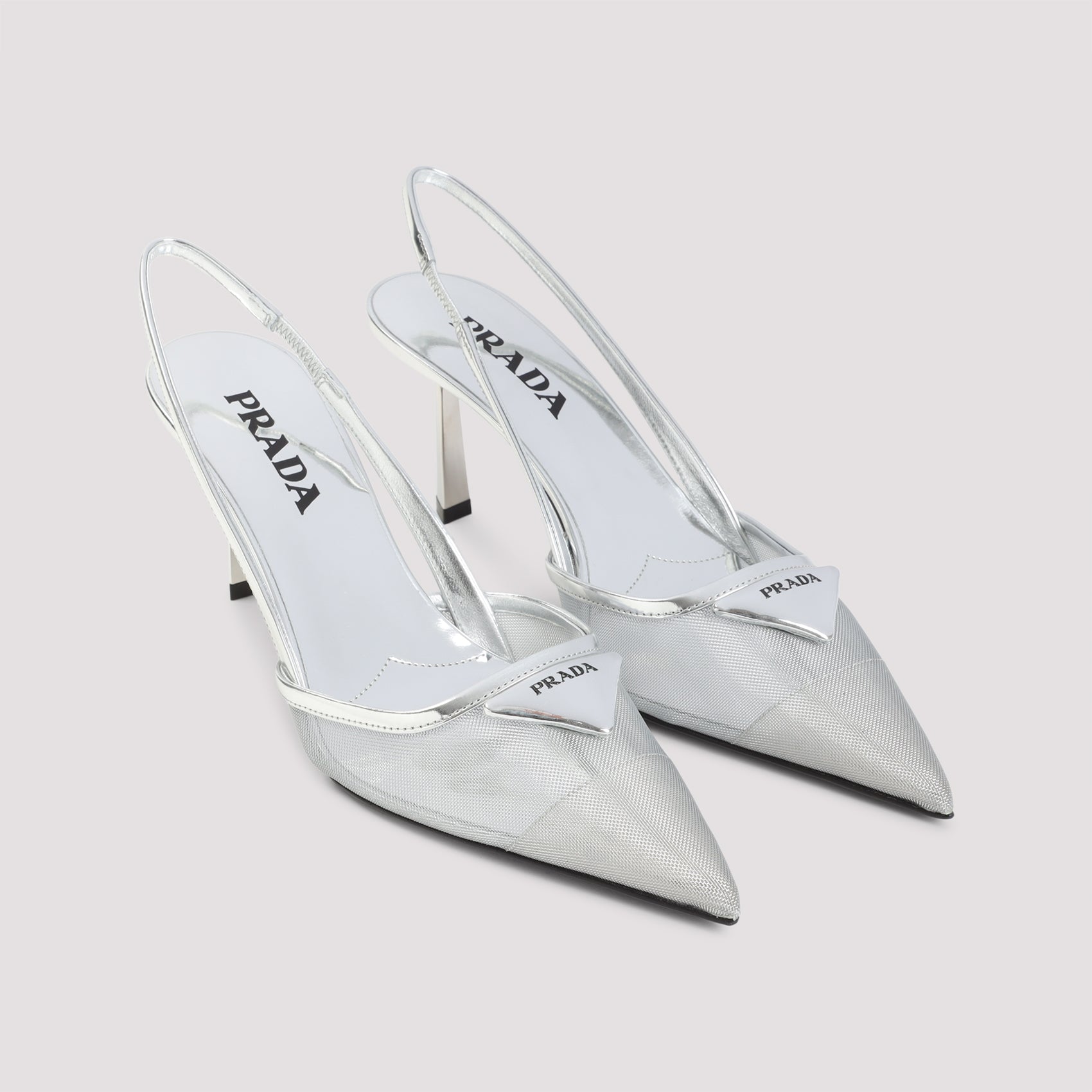 Metallic Finish Pumps with Slingback Strap