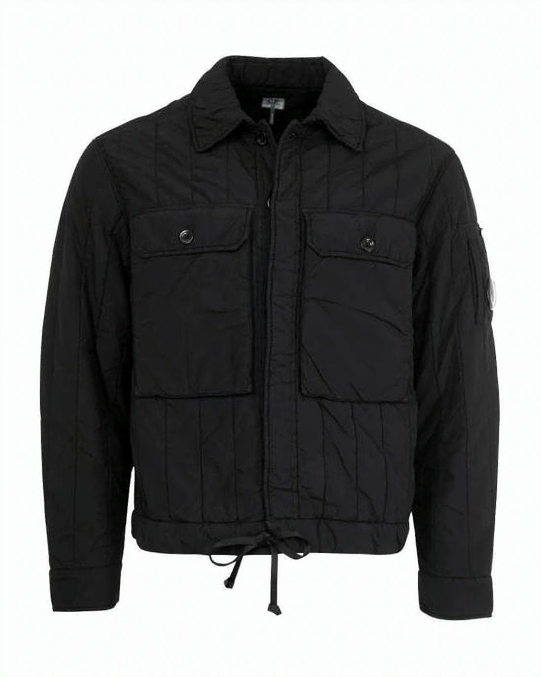 Quilted Black Jacket with Classic Collar